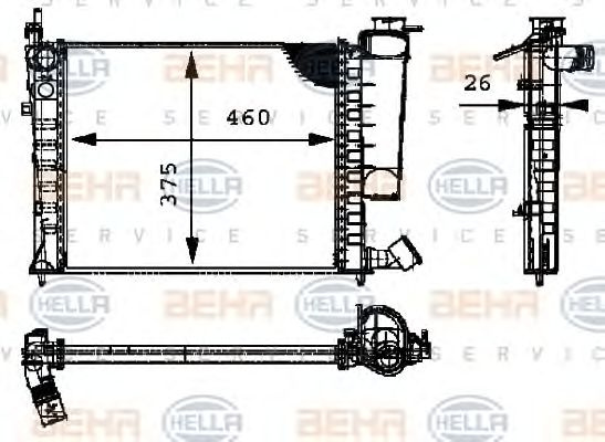 Radiator, racire motor (8MK376716634 HELLA) Citroen,PEUGEOT