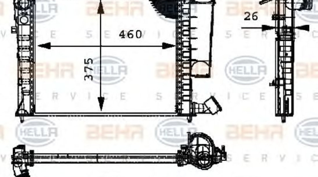 Radiator, racire motor (8MK376716634 HELLA) Citroen,PEUGEOT