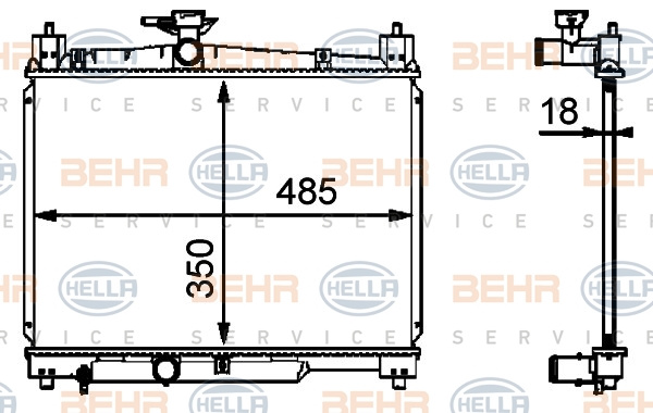 Radiator, racire motor (8MK376718421 HELLA) TOYOTA