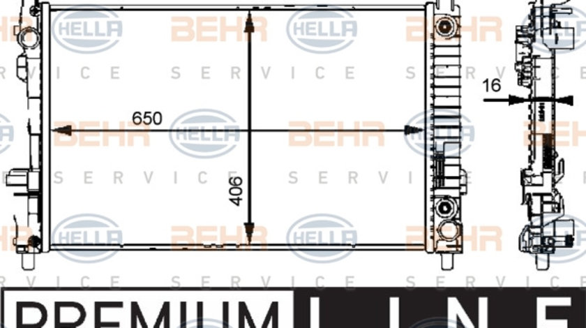 Radiator, racire motor (8MK376721031 HELLA) MERCEDES-BENZ