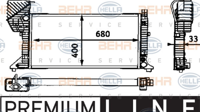 Radiator, racire motor (8MK376721201 HELLA) MERCEDES-BENZ