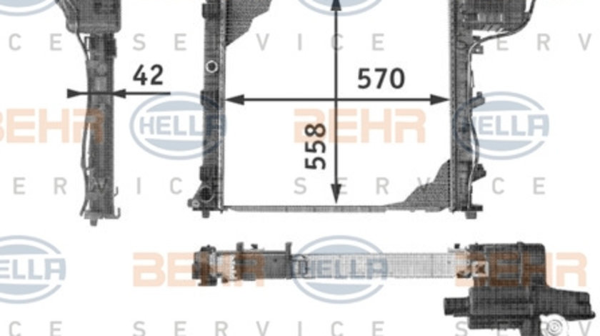 Radiator, racire motor (8MK376721651 HELLA) MERCEDES-BENZ