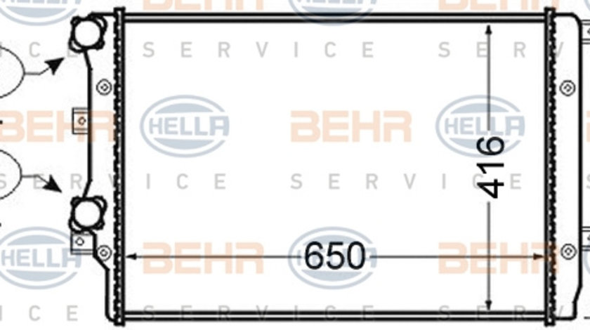 Radiator, racire motor (8MK376726704 HELLA) AUDI,SEAT,SKODA,VW