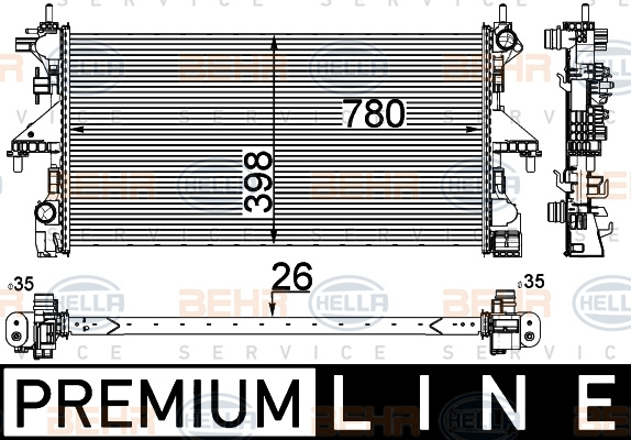 Radiator, racire motor (8MK376733561 HELLA) FIAT