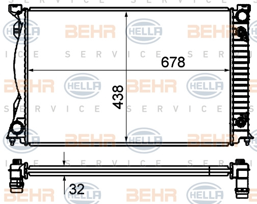 Radiator, racire motor (8MK376735011 HELLA) AUDI