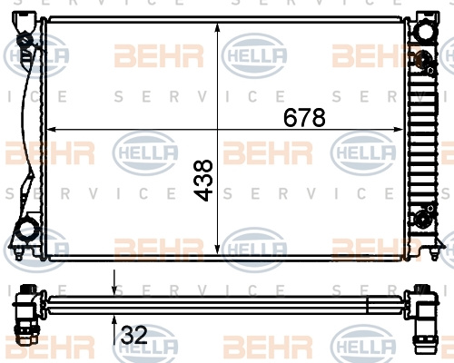 Radiator, racire motor (8MK376735151 HELLA) AUDI