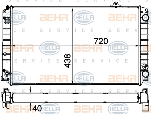 Radiator, racire motor (8MK376735341 HELLA) AUDI