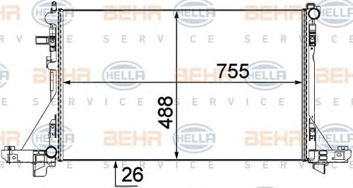 Radiator, racire motor (8MK376737104 HELLA) NISSAN,OPEL,RENAULT,VAUXHALL