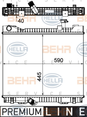 Radiator, racire motor (8MK376751221 HELLA) NISSAN,RENAULT TRUCKS