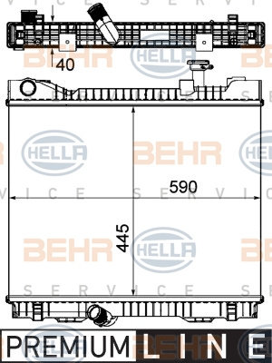 Radiator, racire motor (8MK376751221 HELLA) NISSAN,RENAULT TRUCKS