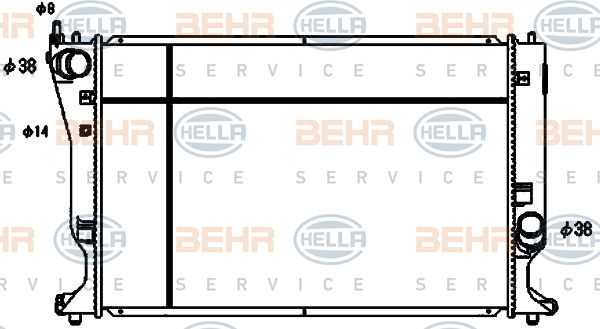 Radiator, racire motor (8MK376753741 HELLA) TOYOTA