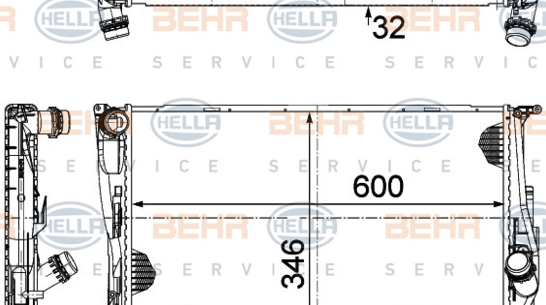 Radiator, racire motor (8MK376754004 HELLA) BMW