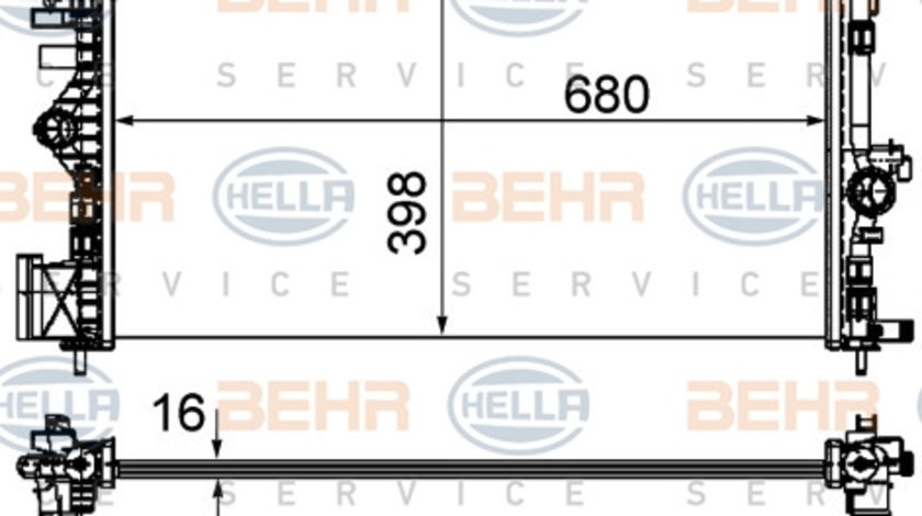 Radiator, racire motor (8MK376754321 HELLA) OPEL,SAAB,VAUXHALL