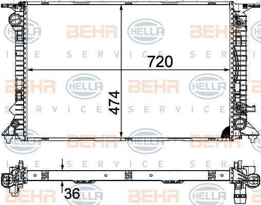 Radiator, racire motor (8MK376754754 HELLA) AUDI