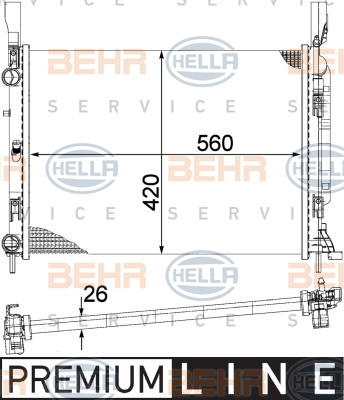 Radiator, racire motor (8MK376755531 HELLA) RENAULT