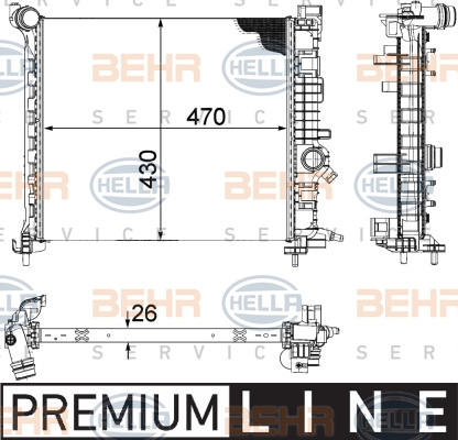 Radiator, racire motor (8MK376756461 HELLA) OPEL,VAUXHALL