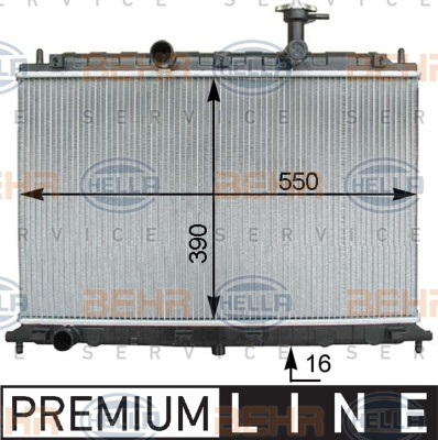 Radiator, racire motor (8MK376762441 HELLA) KIA