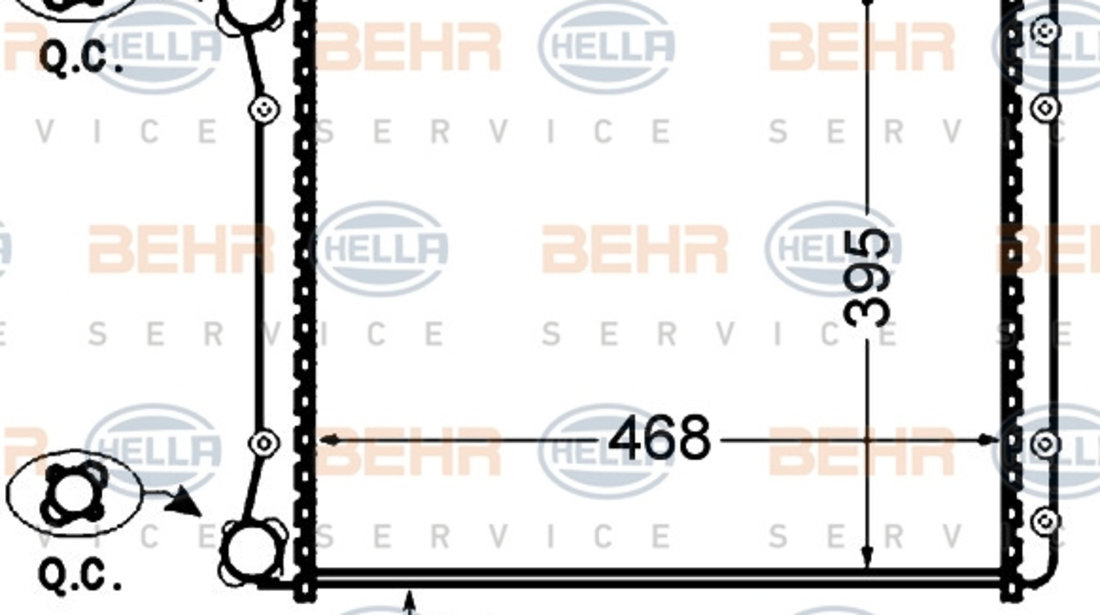 Radiator, racire motor (8MK376766281 HELLA) AUDI