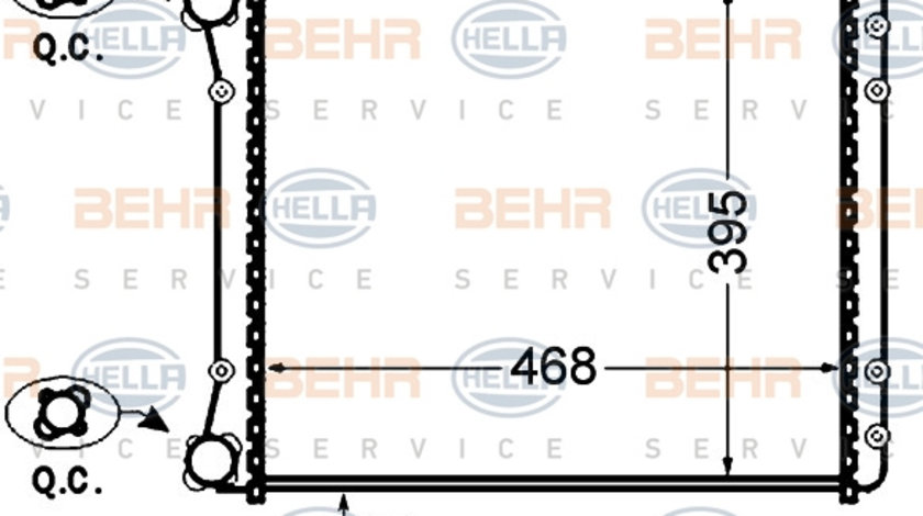 Radiator, racire motor (8MK376766281 HELLA) AUDI