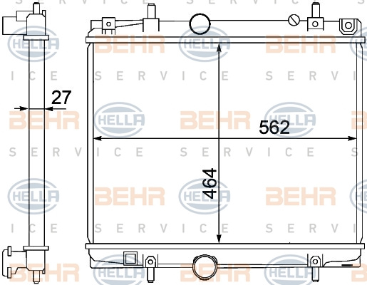 Radiator, racire motor (8MK376767141 HELLA) Citroen,PEUGEOT