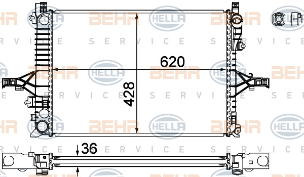 Radiator, racire motor (8MK376774221 HELLA) VOLVO