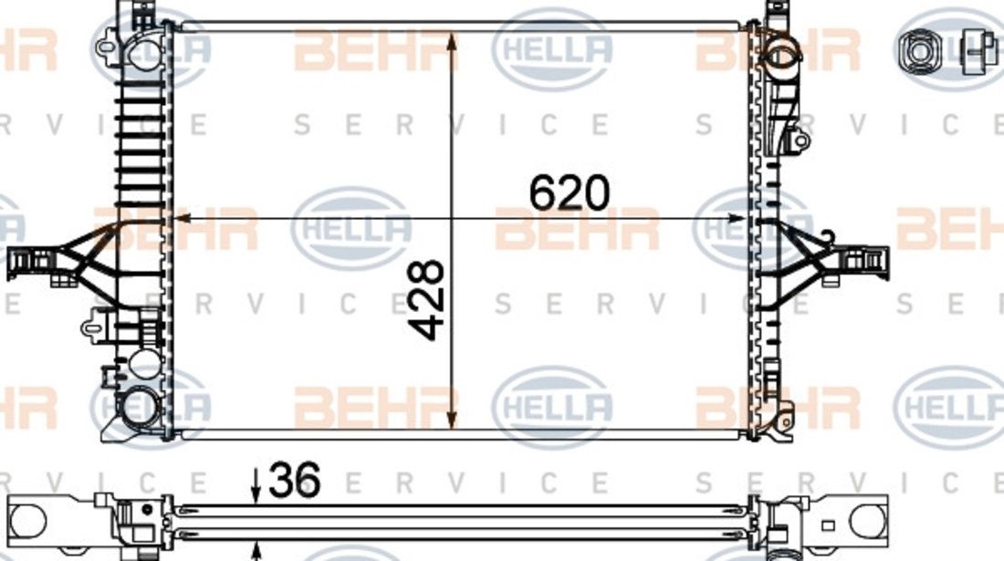 Radiator, racire motor (8MK376774221 HELLA) VOLVO