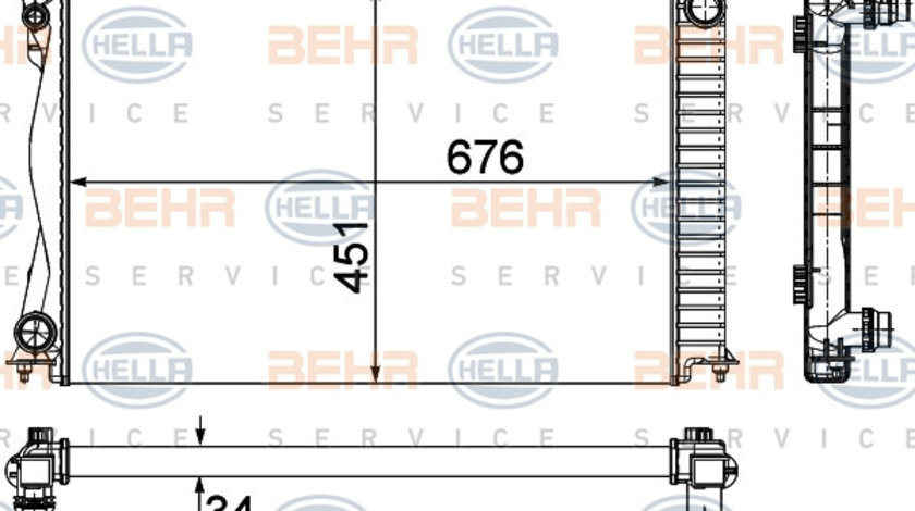 Radiator, racire motor (8MK376790104 HELLA) AUDI