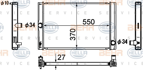 Radiator, racire motor (8MK376790151 HELLA) TOYOTA