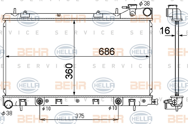 Radiator, racire motor (8MK376790271 HELLA) SUBARU