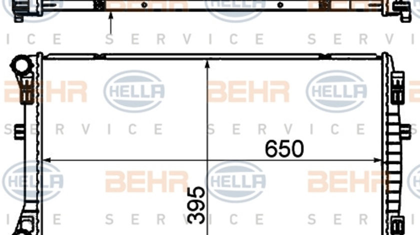 Radiator, racire motor (8MK376901374 HELLA) AUDI,SEAT,SKODA,VW