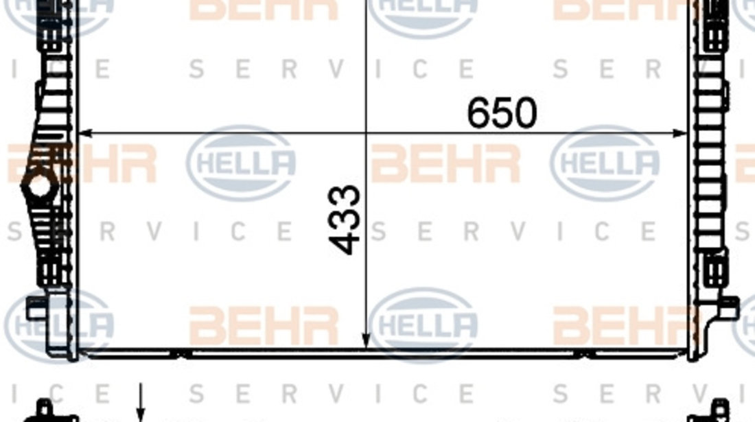 Radiator, racire motor (8MK376901384 HELLA) AUDI,SEAT,SKODA,VW