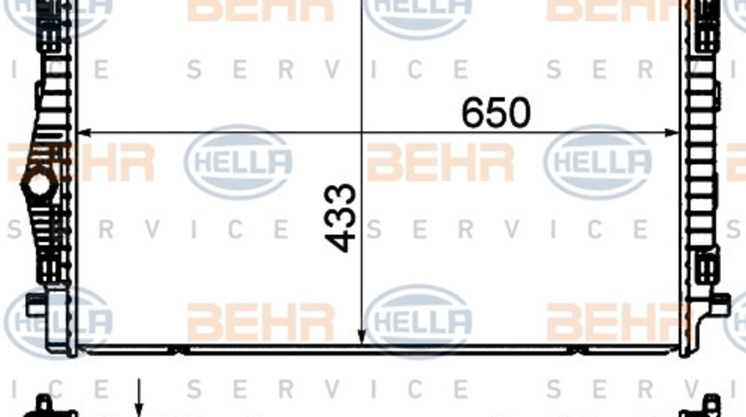 Radiator, racire motor (8MK376901384 HELLA) AUDI,SEAT,SKODA,VW