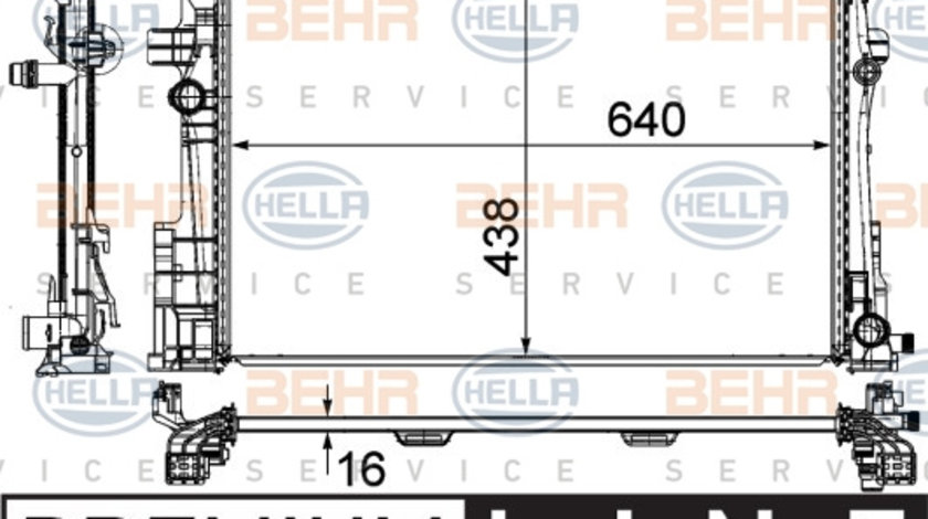 Radiator, racire motor (8MK376924011 HELLA) MERCEDES-BENZ