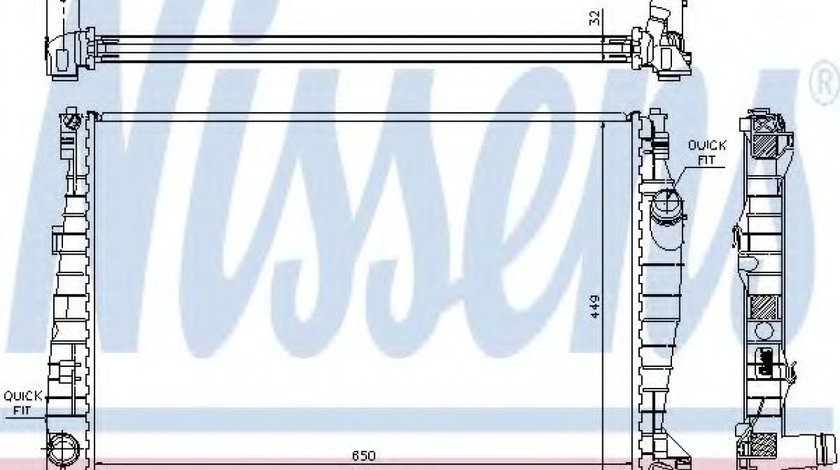 Radiator, racire motor ALFA ROMEO 159 (939) (2005 - 2011) NISSENS 60061 piesa NOUA