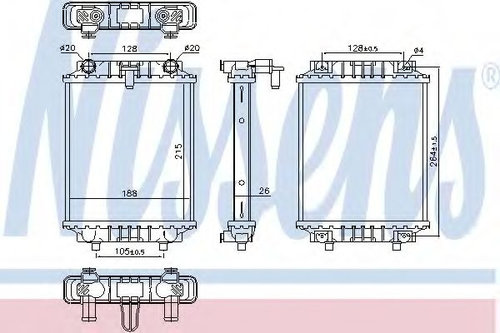 Radiator, racire motor AUDI A1 Sportback (8XA, 8XF, 8XK) (2011 - 2016) NISSENS 60372 piesa NOUA