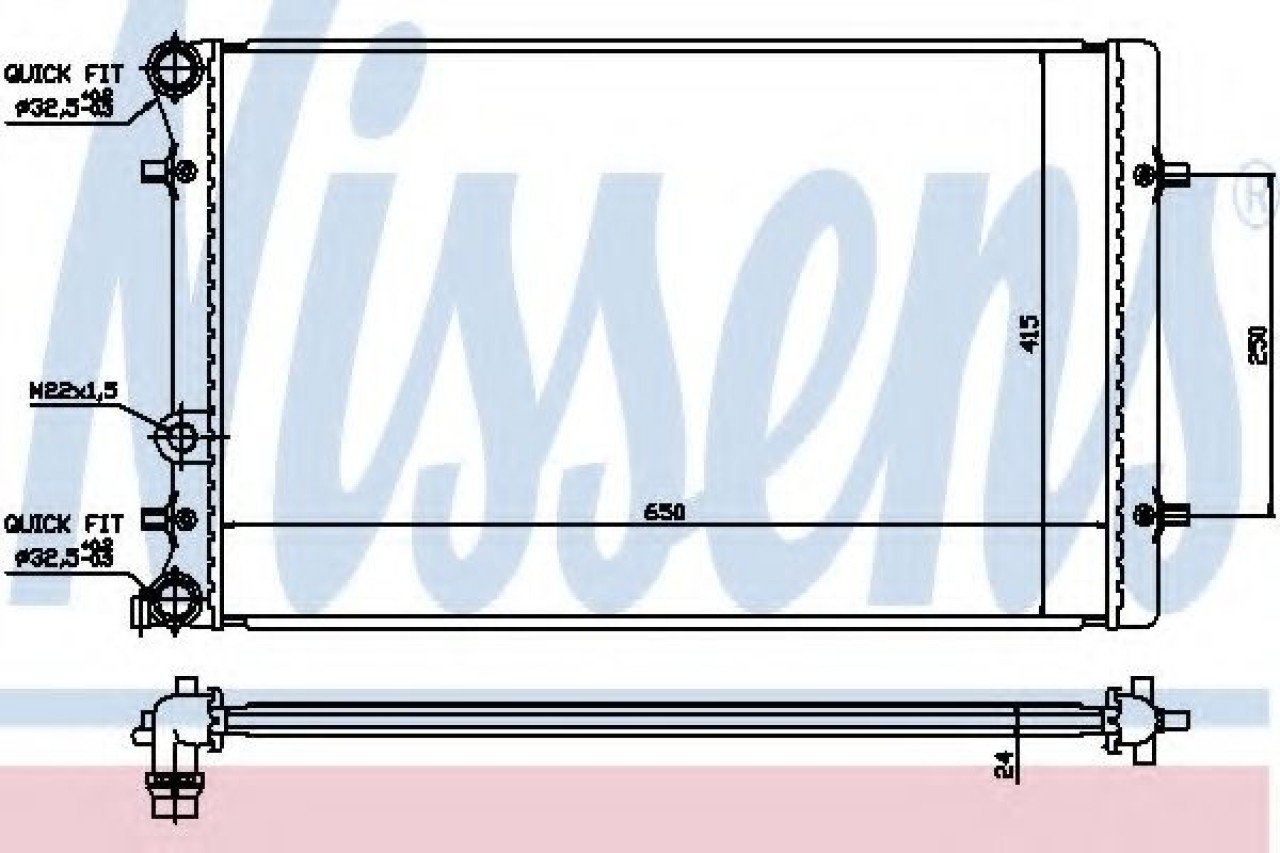 Radiator, racire motor AUDI A3 (8L1) (1996 - 2003) NISSENS 652011 piesa NOUA