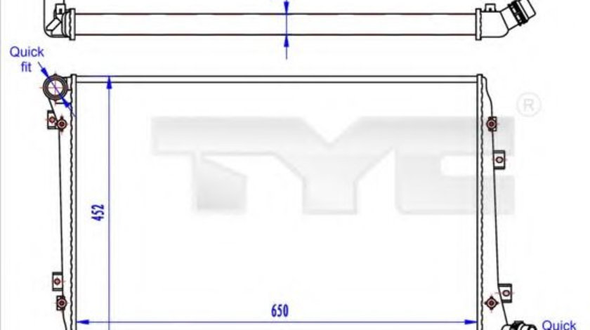 Radiator, racire motor AUDI A3 (8P1) (2003 - 2012) TYC 737-0062-R piesa NOUA