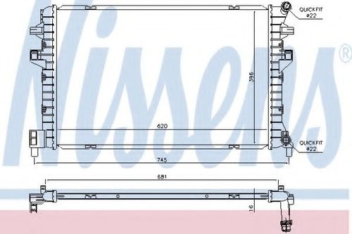 Radiator, racire motor AUDI A3 (8V1) (2012 - 2016) NISSENS 65306 piesa NOUA