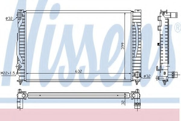 Radiator, racire motor AUDI A4 (8D2, B5) (1994 - 2001) NISSENS 60496 piesa NOUA
