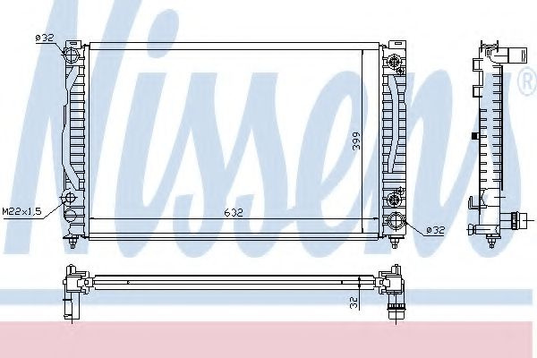 Radiator, racire motor AUDI A4 (8D2, B5) (1994 - 2001) NISSENS 60495 piesa NOUA