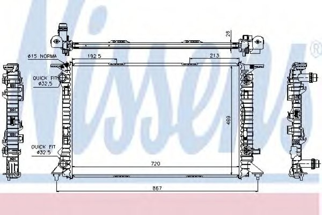Radiator, racire motor AUDI A4 (8K2, B8) (2007 - 2015) NISSENS 60321 piesa NOUA