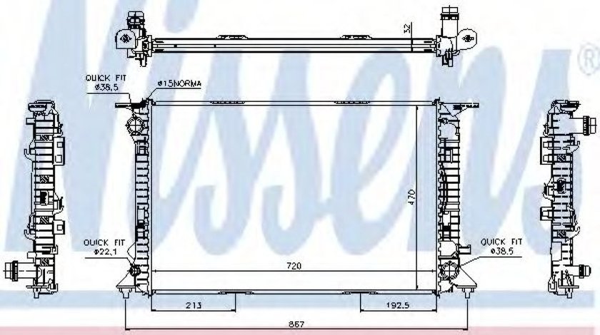 Radiator, racire motor AUDI A4 (8K2, B8) (2007 - 2015) NISSENS 60317 piesa NOUA