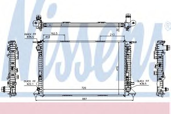 Radiator, racire motor AUDI A4 (8K2, B8) (2007 - 2015) NISSENS 60318 piesa NOUA