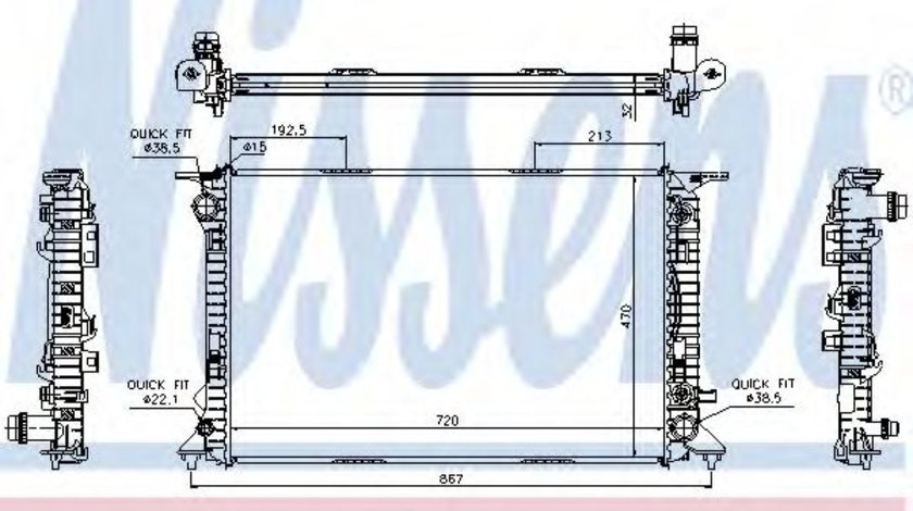 Radiator, racire motor AUDI A4 Allroad (8KH, B8) (2009 - 2016) NISSENS 60318 piesa NOUA