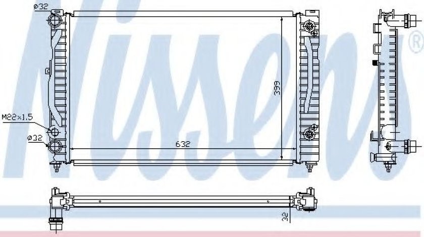 Radiator, racire motor AUDI A4 Avant (8D5, B5) (1994 - 2001) NISSENS 60499 piesa NOUA