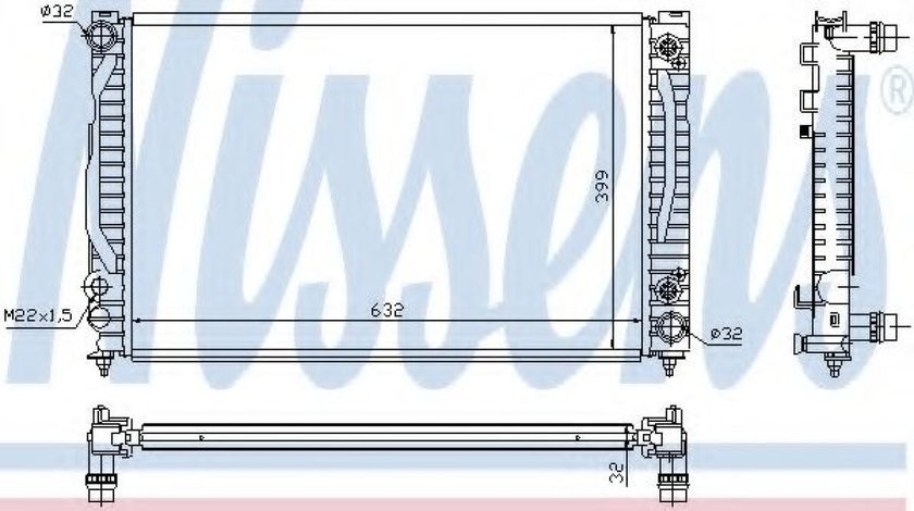 Radiator, racire motor AUDI A4 Avant (8D5, B5) (1994 - 2001) NISSENS 60498 piesa NOUA