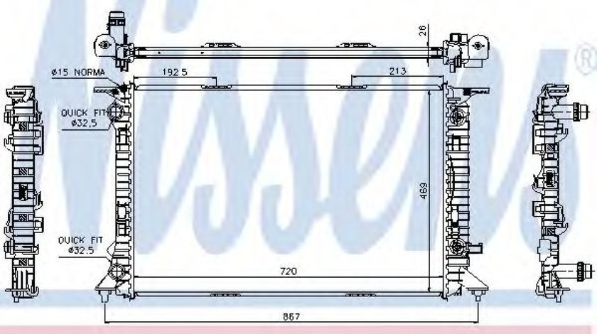 Radiator, racire motor AUDI A4 Avant (8K5, B8) (2007 - 2015) NISSENS 60321 piesa NOUA