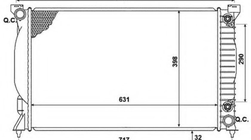 Radiator, racire motor AUDI A4 Cabriolet (8H7, B6, 8HE, B7) (2002 - 2009) NRF 53958 piesa NOUA