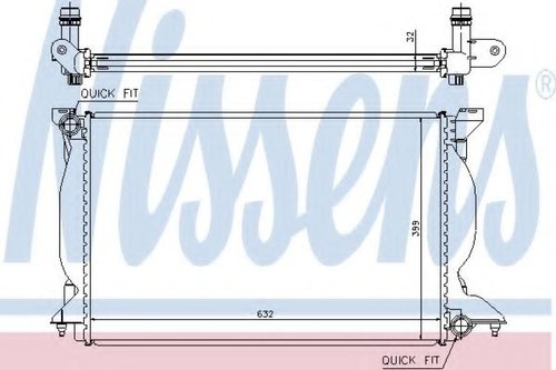 Radiator, racire motor AUDI A4 Cabriolet (8H7, B6, 8HE, B7) (2002 - 2009) NISSENS 60302A piesa NOUA
