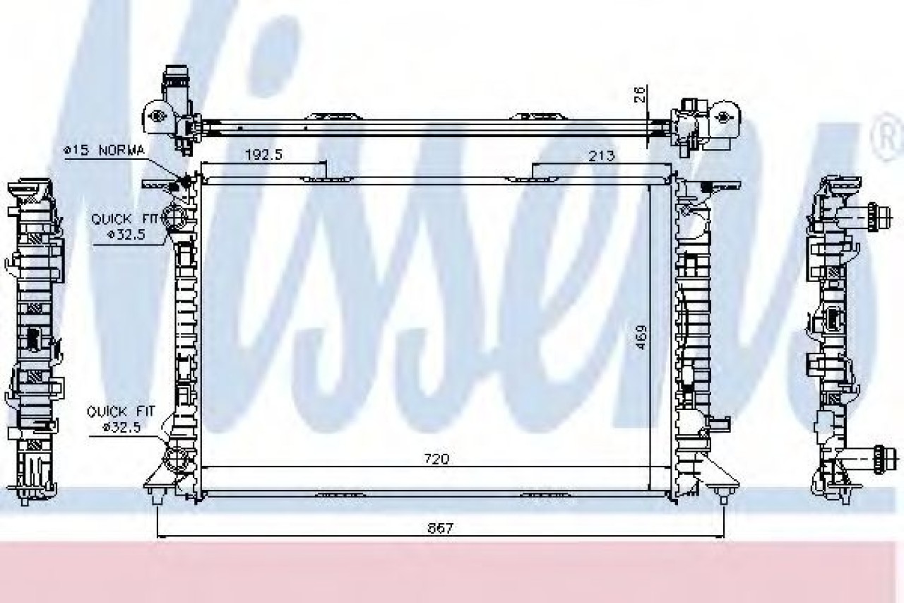 Radiator, racire motor AUDI A5 (8T3) (2007 - 2016) NISSENS 60323 piesa NOUA